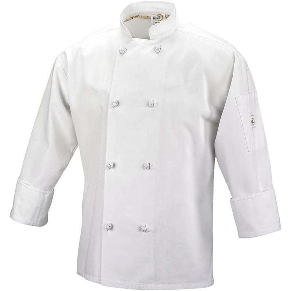 Mercer Culinary Millennia Men's Cook Jacket Knot Buttons White Sz 3XL M60012WH3X